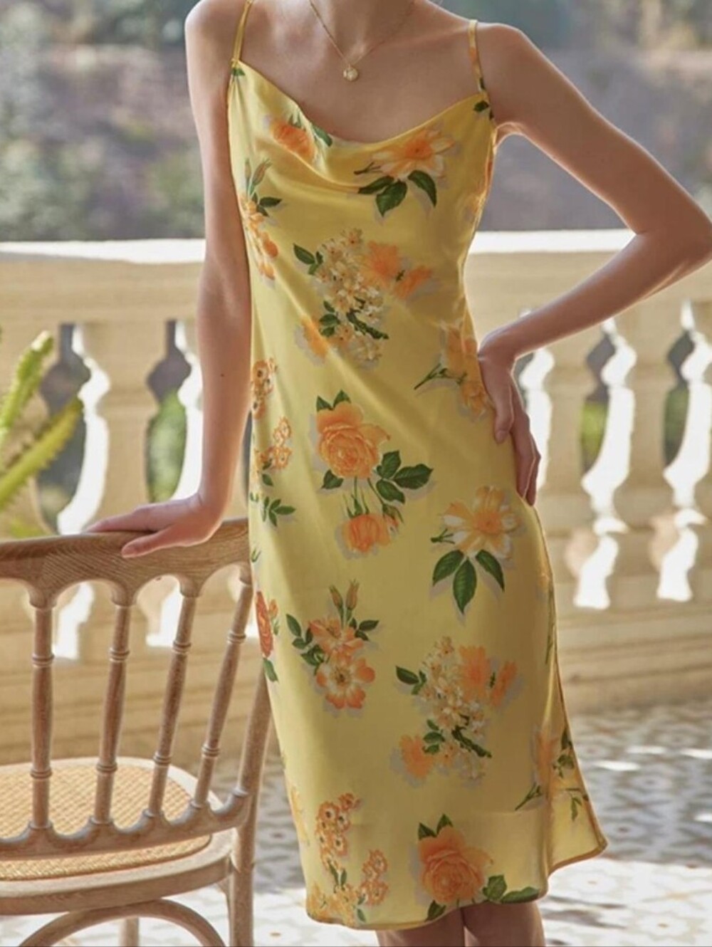Simple Retro Elena Chiffon Midi Dress Size Small
